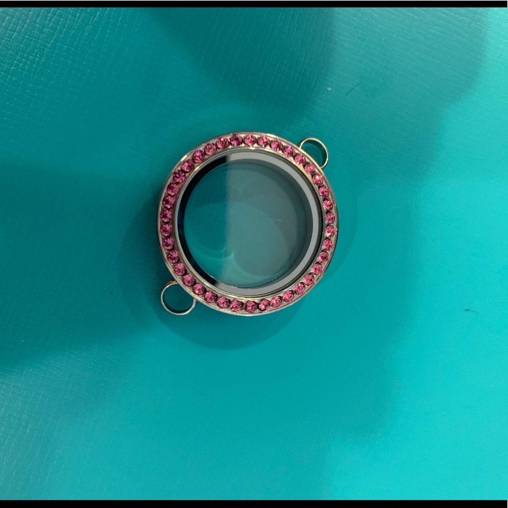 Origami Owl bracelet locket w/pink crystals